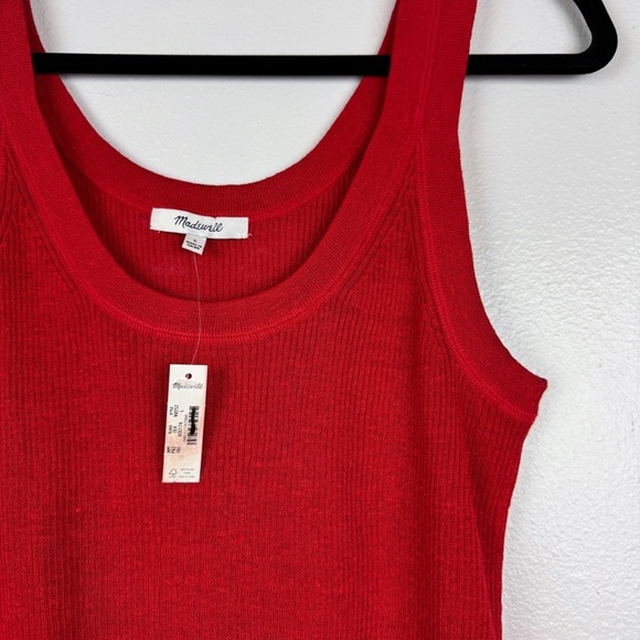 Madewell Linen Blend Scoopneck Lightweight Sweater Tank Top Red Size L NWT - Picture 5 of 8